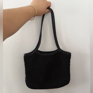The Limited Black Crochet Shoulder Bag